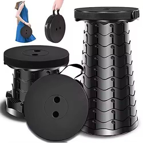 Portable Outdoor Adjustable Telescopic Stool Trendy Collapsible Fishing & Camping Stool Lightweight Travel-Ready Design with Height-Adjustable Function