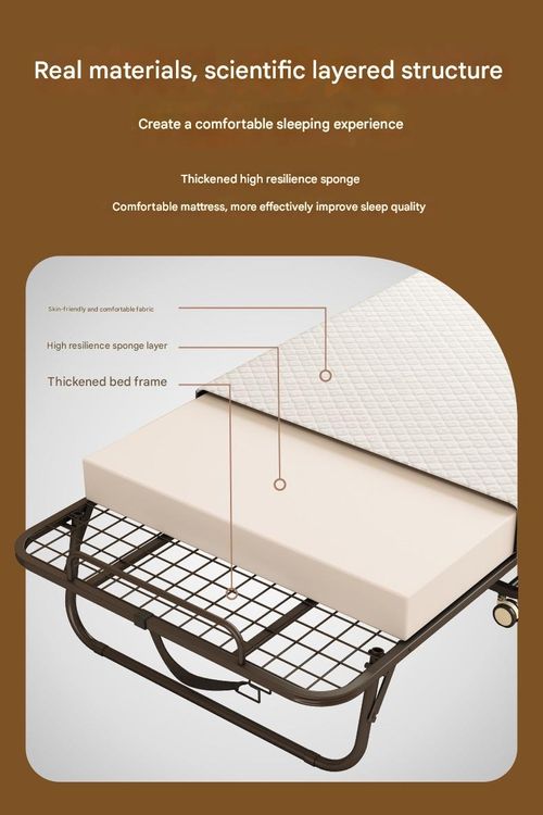 Folding bed office home single bed simple lunch break nap can be stored home portable bed