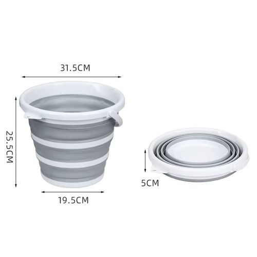 Portable Collapsible Bucket - Foldable Water Storage Container for Camping, Hiking, Fishing | Lightweight Sink Basin for Washing Face, Cooking, Foot Soak (Compact Travel Design)