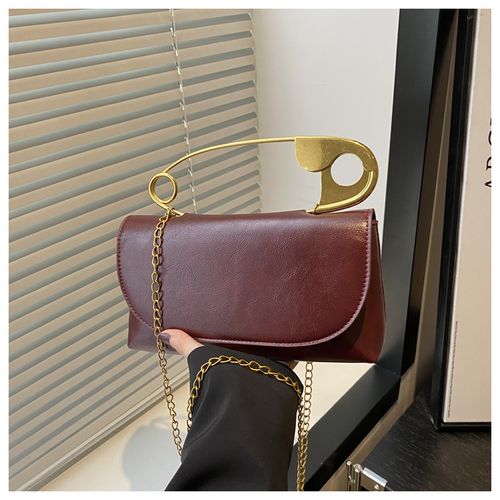 Personalized pin bag women's handbag 2025 new large capacity stylish shoulder bag trendy chain messenger bag