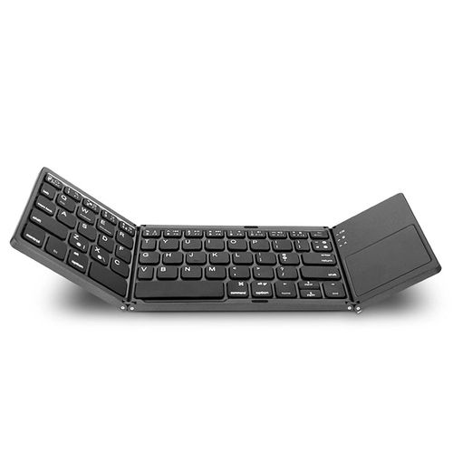 Mini Tri-Fold Bluetooth Keyboard - Ultra-Thin & Portable, Wireless Touch Keyboard Compatible with iPhone Android PC Tablet, Silent Scissor Keys for Office Travel