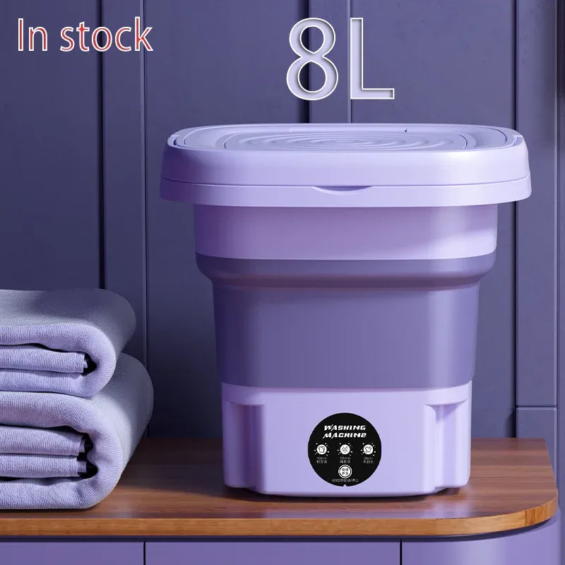 8L Portable Mini Folding Washing Machine — Automatic Compact Household Washer & Dryer for Underwear