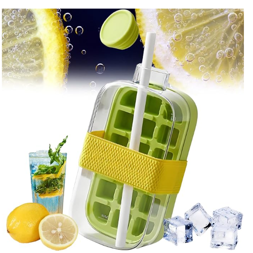 This Ice Cube Bottle 2 in 1 Great for workouts, sunny days, or sipping on the go it keeps things chill and spill-free.