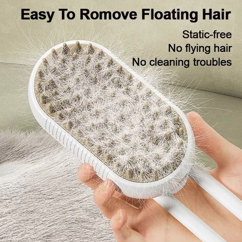 Cat Steam Brush for Cats Multifunctional Plastic Cat Dog Steaming Brush Pet Spray Wash Brush With Handle
