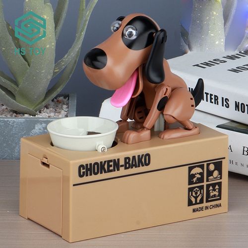 Creative electric cartoon money-eating dog piggy bank lucky dog piggy bank, Drop in a coin and he gobbles it up—savings has never been so fun!