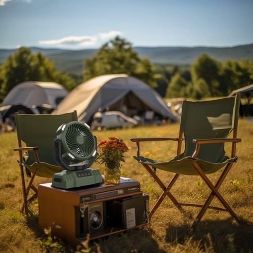 Portable USB Clip Fan with LED Light & Phone Charger - 3 in 1 Camping Desk Fan, 5000mAh Rechargeable Battery, Adjustable Hook for Outdoor, Office, Stall (12H Runtime)