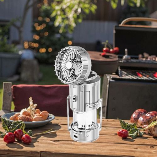 Portable USB Rechargeable LED Lantern Fan — IP44 Water-Resistant Hanging High-Brightness Light, Ideal for Outdoor Camping, Fishing, and Garden Use