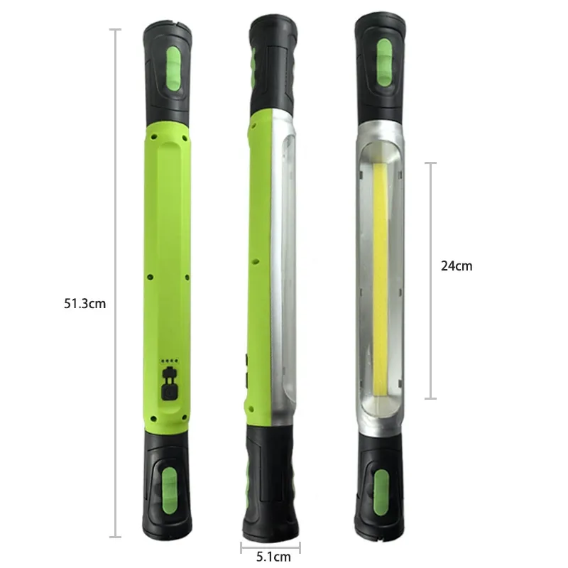 Rechargeable magnetic LED work light with hook, outdoor emergency flashlight, car hood inspection light