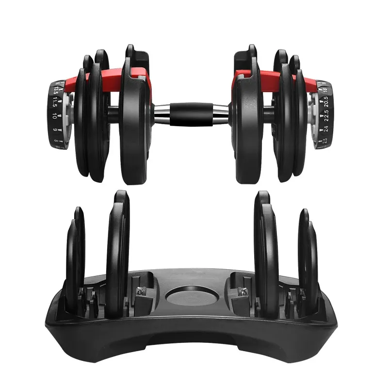 Men's and women's automatic fast adjustable dumbbell set 24kg 52.5 pounds adjustable dumbbell 15 gears