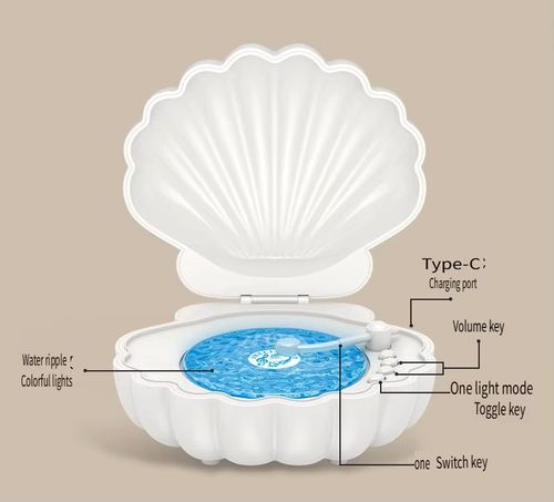 Adjustable LED Light Shower Speaker with Modern Design Ambient Wave Music Player Shell Mood Lamp Bedroom Living Room Outdoor Use