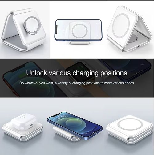 15W Fast Charging 3-in-1 Magnetic Foldable Wireless Charger｜Charge iPhone Android Earbuds Simultaneously