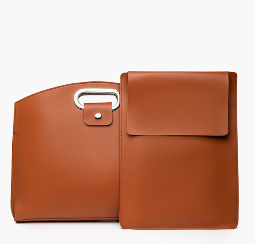 Simple and sophisticated business-style laptop bag for women, new 2025 style, trendy and fashionable, large capacity clutch bag for work and commuting.