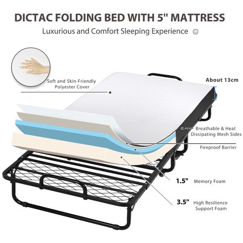 Folding bed office home single bed simple lunch break nap can be stored home portable bed