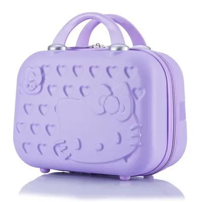 Cute cartoon cat cosmetic box 14 inch cartoon suitcase small suitcase travel hand luggage