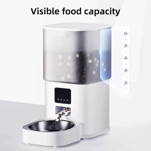Pet Auto Feeder with WiFi - Smart Dog, Cat Food Dispenser, 6L Large Capacity, Anti-Clog Design, APP Control & Voice Recorder for Hassle-Free Feeding While Traveling