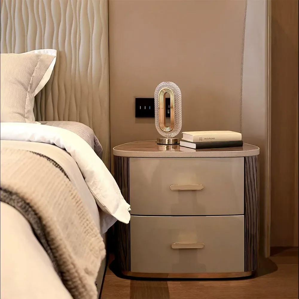 Rechargeable crystal table lamp, luxurious and sophisticated bedroom bedside ambient light, European-style creative touch track table lamp