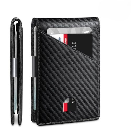 Men's card holder, carbon fiber texture, multi-functional card case, made of ultra-fine fiber, wear-resistant and anti-theft.