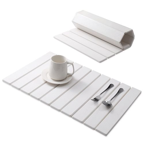 Foldable Diatomite Dish Drying Mat | Super Absorbent Quick-Dry & Anti-Slip | Multi-Use Kitchen Bathroom Countertop Pad | Portable Storage