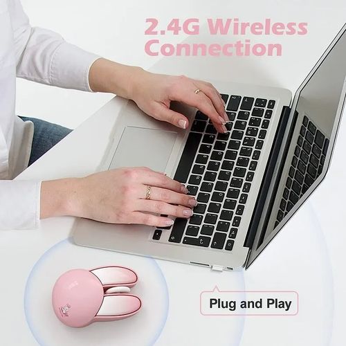 2.4G Wireless Mouse for Laptops, Desktops, Offices, Homes, Rabbit Shaped Silent Mouse for Gaming
