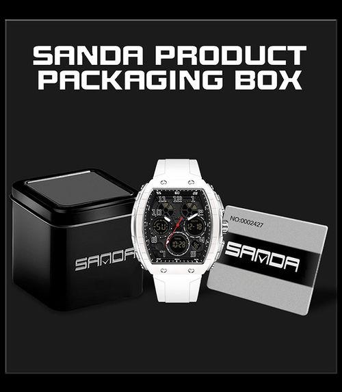 Digital electronic watch, multi-functional, fashionable men's watch with silicone strap, waterproof and alarm clock function.