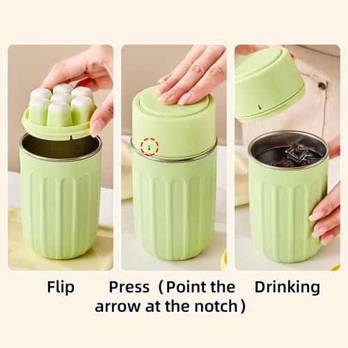 One-Touch Release Ice Maker Cup — 304 Stainless Steel Ice Mold for Drinks, Sodas, Coffee, and Outdoor Cooling