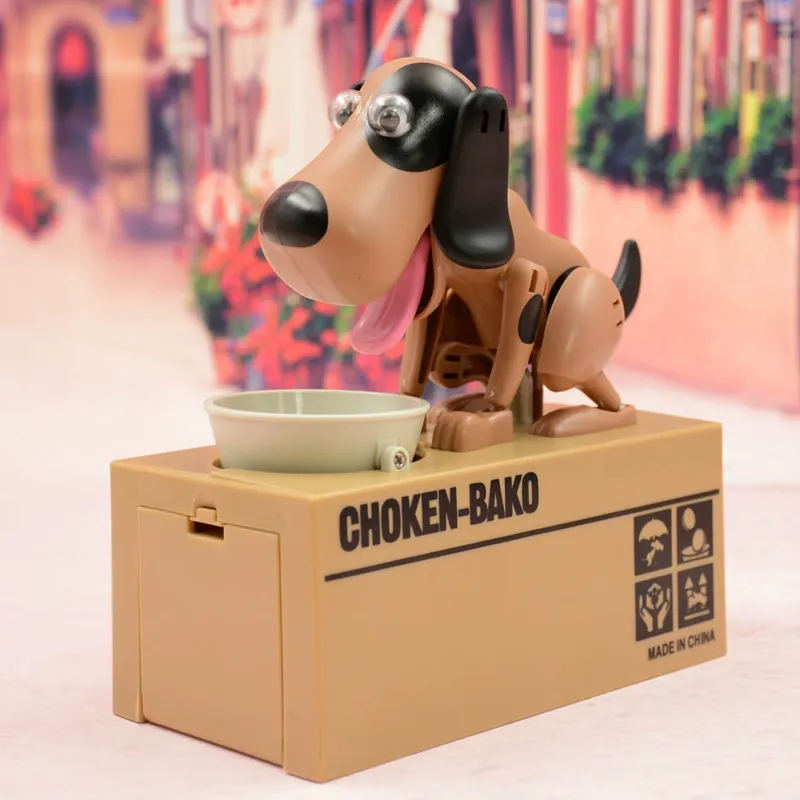 Creative electric cartoon money-eating dog piggy bank lucky dog piggy bank, Drop in a coin and he gobbles it up—savings has never been so fun!