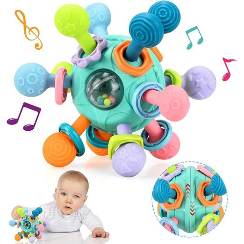 Baby Sensory Fidget Toy, Early Education Toy, Colorful Baby Teething Toy, Sensory Teether, Fun Press and Pull Baby Toys, Interactive Baby Toys for Infants Newborns