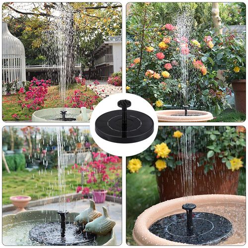 Solar Fountain Pump with Battery & LED Colored Lights — Outdoor Pond & Water Feature Floating Fountain Light