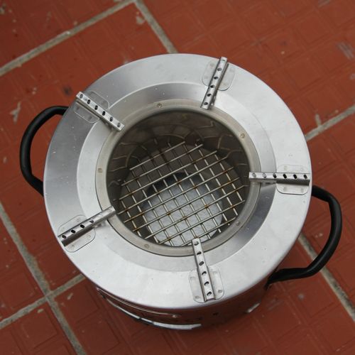Stainless Steel Charcoal Stove  Energy Saving, Multifunctional BBQ & Camping Stove, Portable Wood Fire Cooker for Outdoor, Garden, Picnic