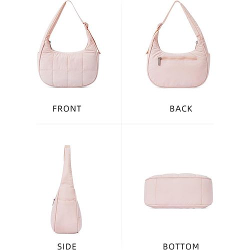 New Fashion Women's Small Quilted Nylon Shoulder Bag – Adjustable Crossbody & Handbag with Spacious Wallet Compartment | Lightweight & Stylish