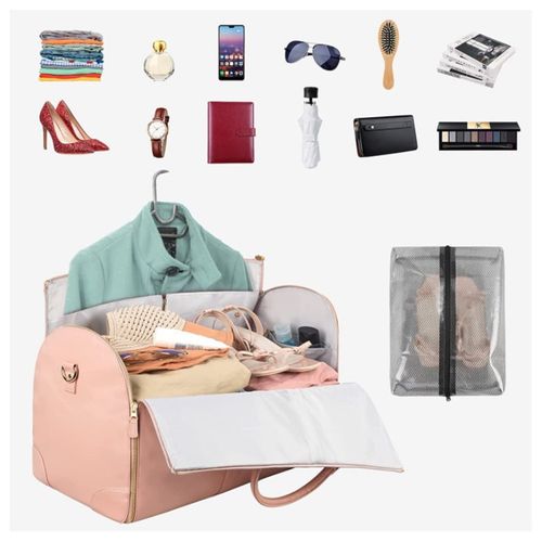 Foldable Women's Suit Travel Bag Large Capacity Multifunctional PU Luggage Business Travel Fashion Handheld Storage Bag