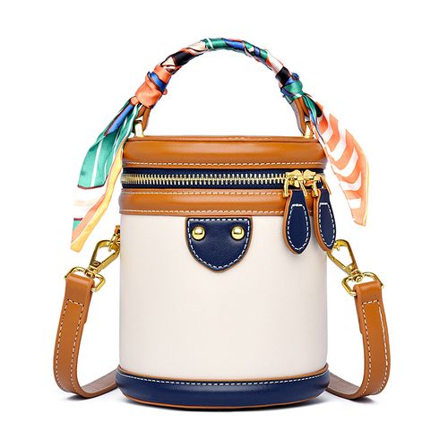 Summer New Women's Bag | Stylish Patchwork Cylinder Bag | Trendy Shoulder Crossbody Handbag | Luxury Textured Backpack | Fashion Versatile Sling Purse