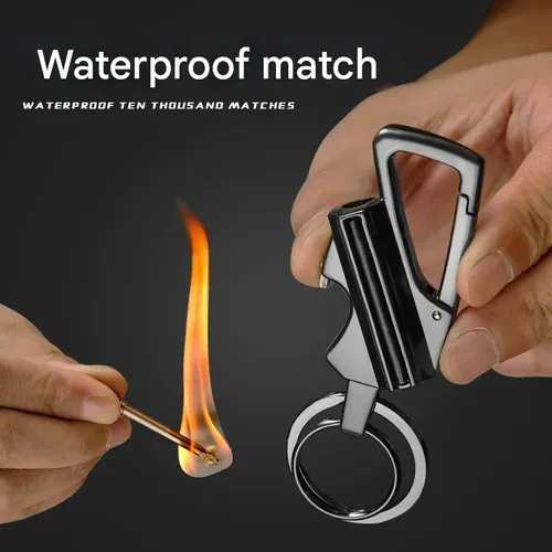 BCK2666 Multi-Functional Forever Match - Kerosene Lighter with Bottle Opener & Keychain, Waterproof Portable Outdoor Lighter, Camping Survival Fire Starter Tool