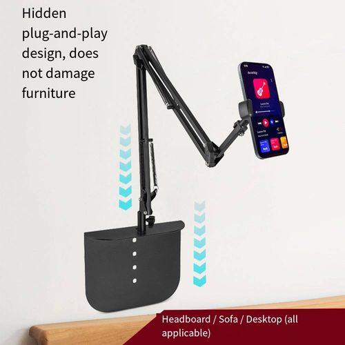 Convenient to use phone to watch movies on bed, Hidden clip-free bedside lazy stand mobile phone tablet stand adjustable bed watching drama mobile phone stand