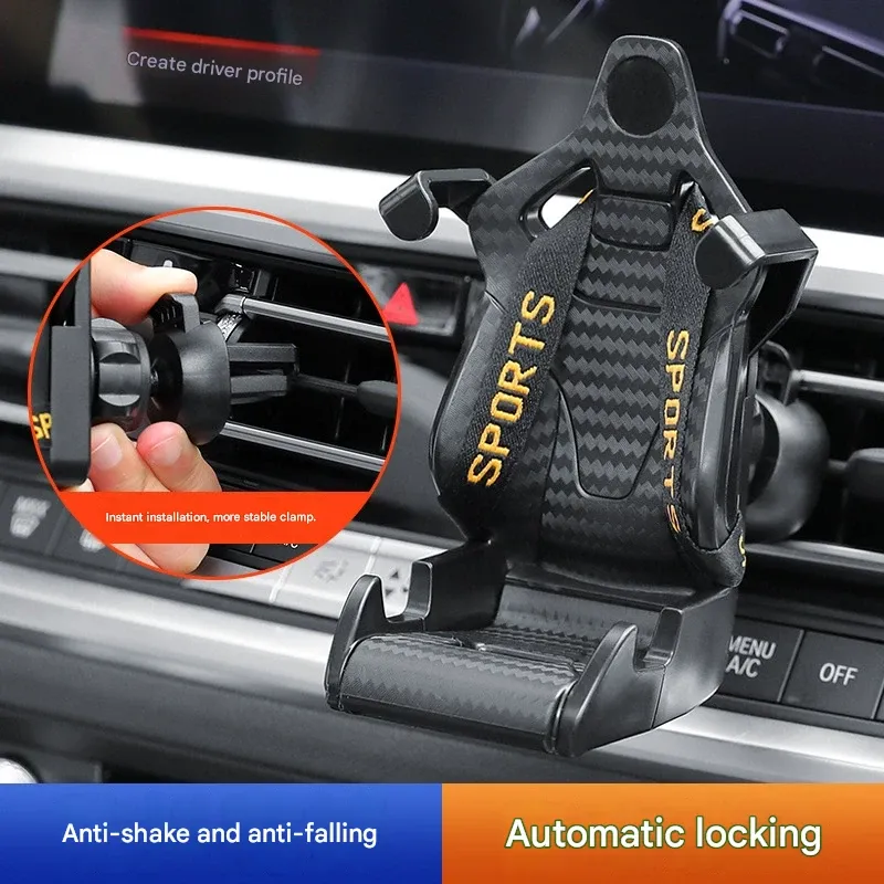 New car phone holder with air vent gravity design, multi-functional car navigation phone holder