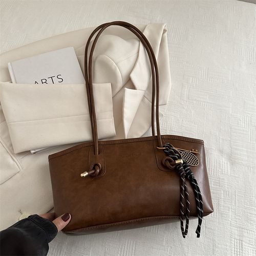 High-quality texture retro large-capacity bag for women 2025 new commuter shoulder bag handbag tote bag