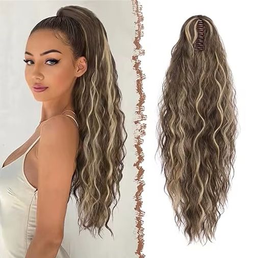 30-inch goddess wig with long curly hair × fluffy corn curl clip high ponytail style｜lazy and sexy｜increase hair volume in one second