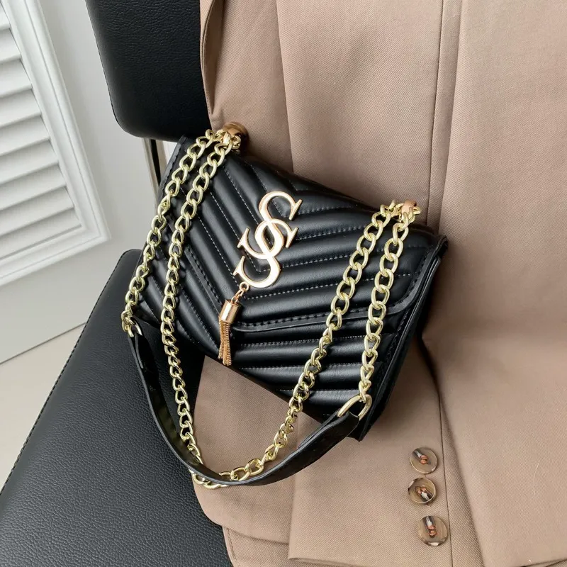 Women's handbag, high-end style, small square bag, 2025 new style, women's crossbody bag, fashionable and versatile trendy chain shoulder bag.