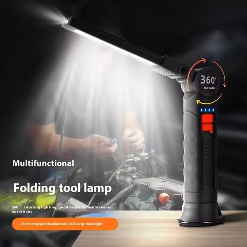 USB Rechargeable COB LED Work Light Large Portable Magnetic Hanging Lamp Cold White Camping Torch Portable Torch for Camping