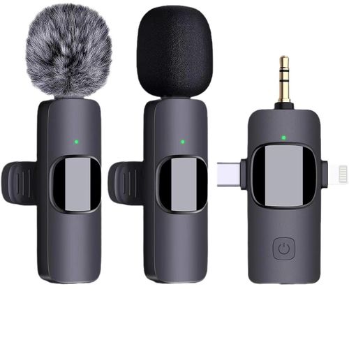 Wireless mini Microphone for iPhone Smartphone, 2 Mini Lapel Microphones with Clearer Audio for Video Recording, Interview, Vlog, Noise Reduction Device Noise Cancellation Stereo Wireless vlogging  tools handheld high quality audio