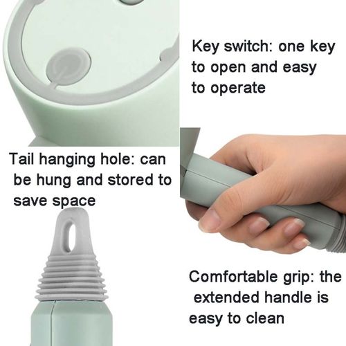 Multifunctional cleaning brush electric household long handle replaceable head kitchen dishwashing brush bathroom shoe brush with four brush heads