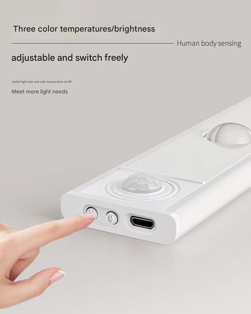 Ultra-thin smart LED human body induction light rechargeable self-adhesive hill cat eye light strip wine cabinet cabinet wardrobe light strip