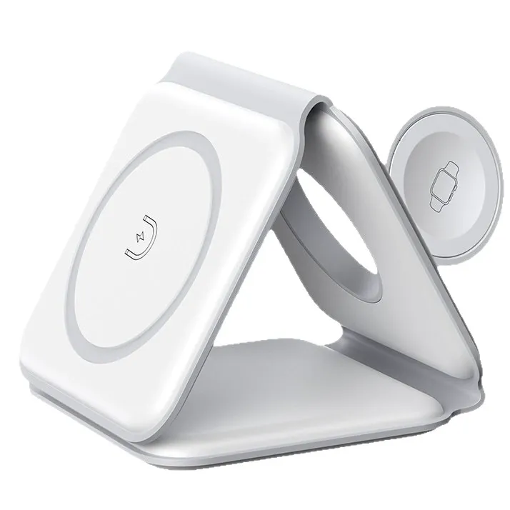 15W Fast Charging 3-in-1 Magnetic Foldable Wireless Charger｜Charge iPhone Android Earbuds Simultaneously