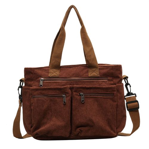 2025 new corduroy shoulder bag large capacity commuting travel fashion casual simple messenger bag Korean Ruiying style backpack
