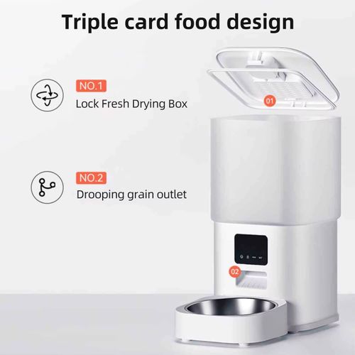 Pet Auto Feeder with WiFi - Smart Dog, Cat Food Dispenser, 6L Large Capacity, Anti-Clog Design, APP Control & Voice Recorder for Hassle-Free Feeding While Traveling