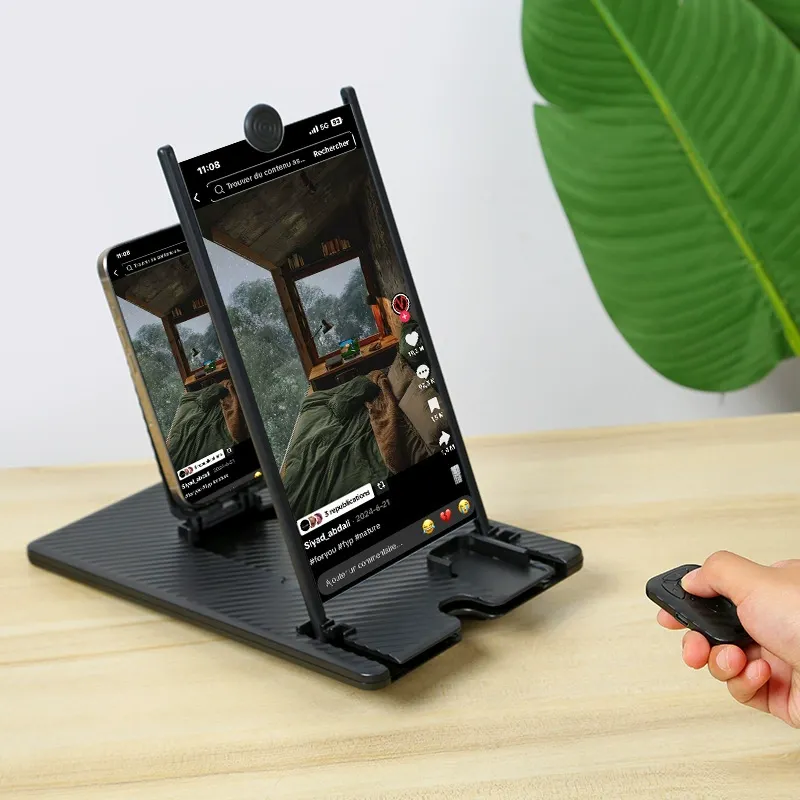 14-inch Vertical Screen Phone Magnifier with Remote Control Desktop Large Screen Ultra HD Phone Screen Projection Magnifier Stand