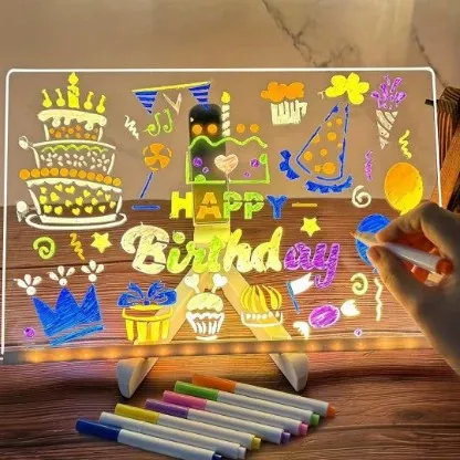 Popular DIY children's light-up drawing board, erasable, transparent acrylic fluorescent board, educational painting toy
