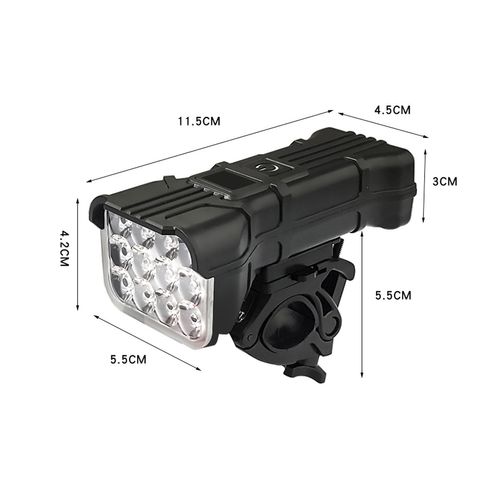 12 LED Bicycle Light Rechargeable 140dB Bicycle Bell Horn MTB Bike Lamp Headlight Flashlight Power Display Cycling Accessories