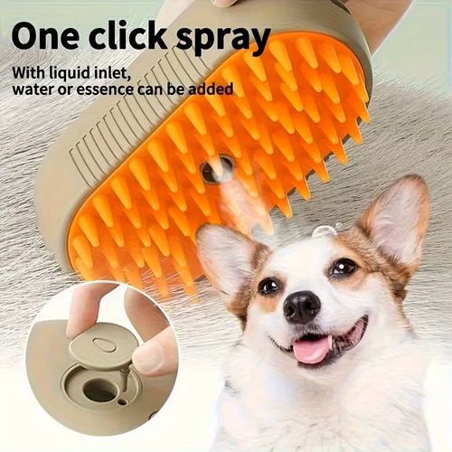 Cat Steam Brush for Cats Multifunctional Plastic Cat Dog Steaming Brush Pet Spray Wash Brush With Handle