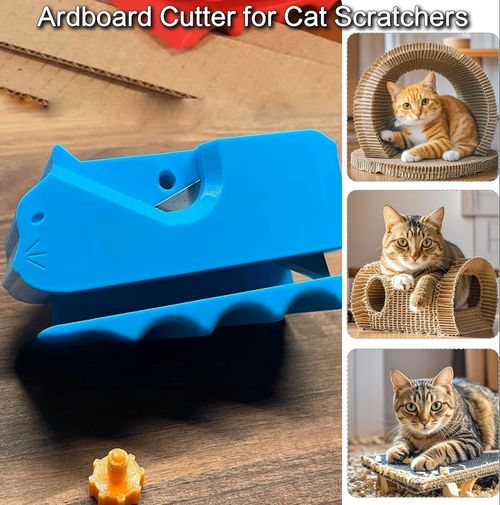 3D Printed Kitten Shaped DIY Cat Scratcher Cutter Cardboard Tool for Cats Cardboard StripScratcher Tool Made of Plastic
